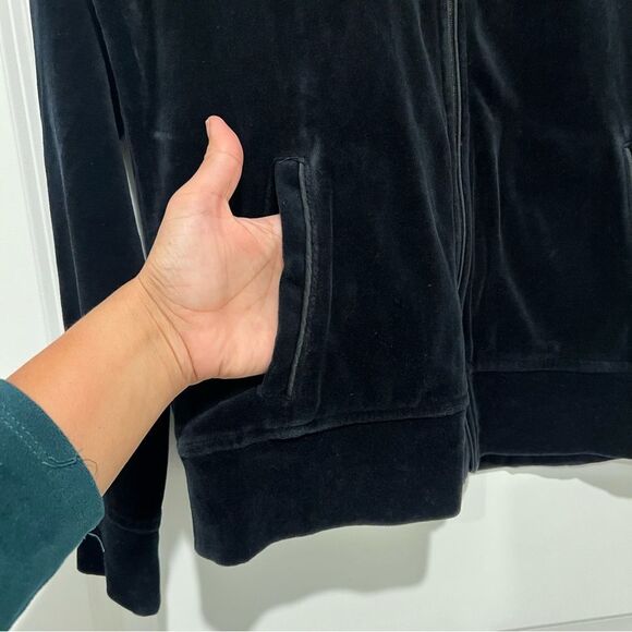 Lauren Ralph Lauren Active Women's Velour Zip Jacket Gold Embroidered Crest MP - Picture 2 of 7